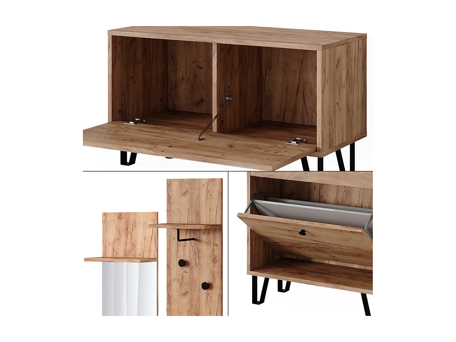 Ensemble de vestiaires  chêne de force doré 36x21.6x135 siri