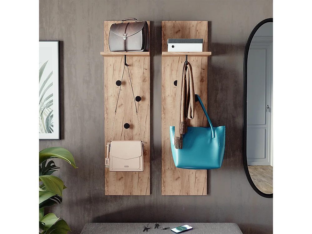 Vestiaire chêne de force doré 36x21.6x135 siri