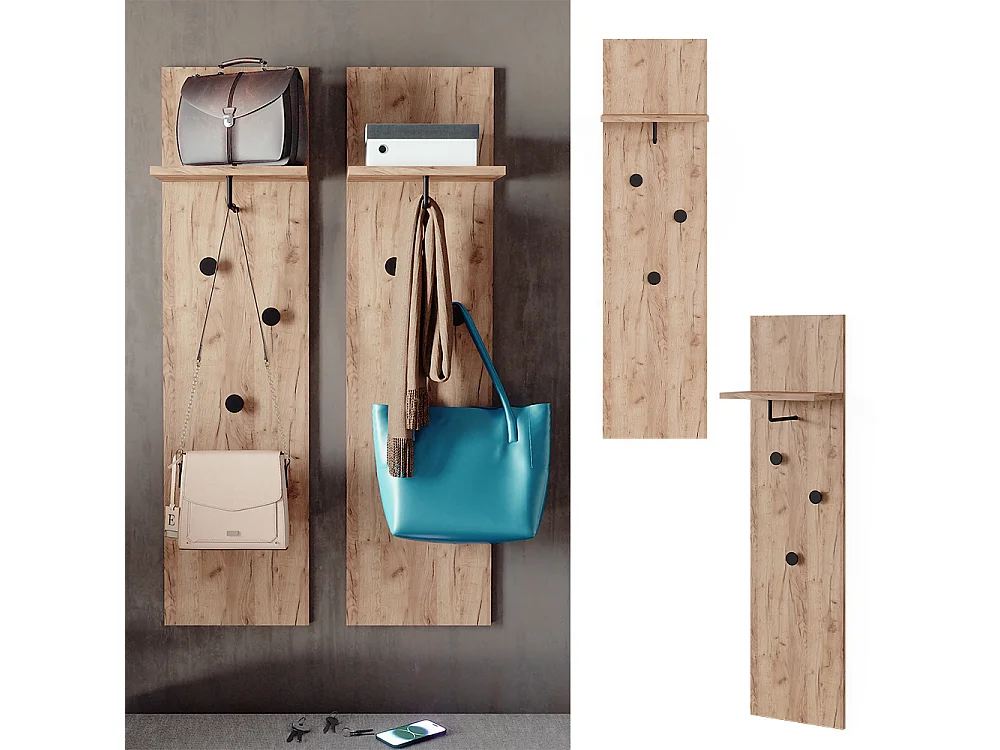 Vestiaire chêne de force doré 36x21.6x135 siri