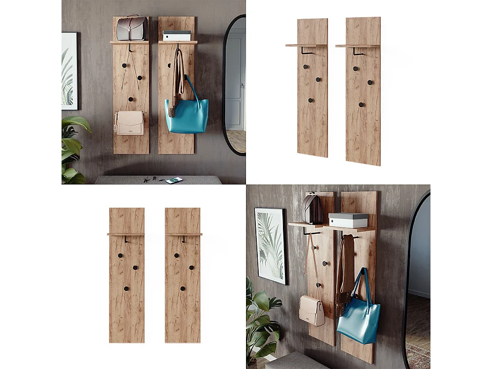 Vestiaire chêne de force doré 36x21.6x135 siri