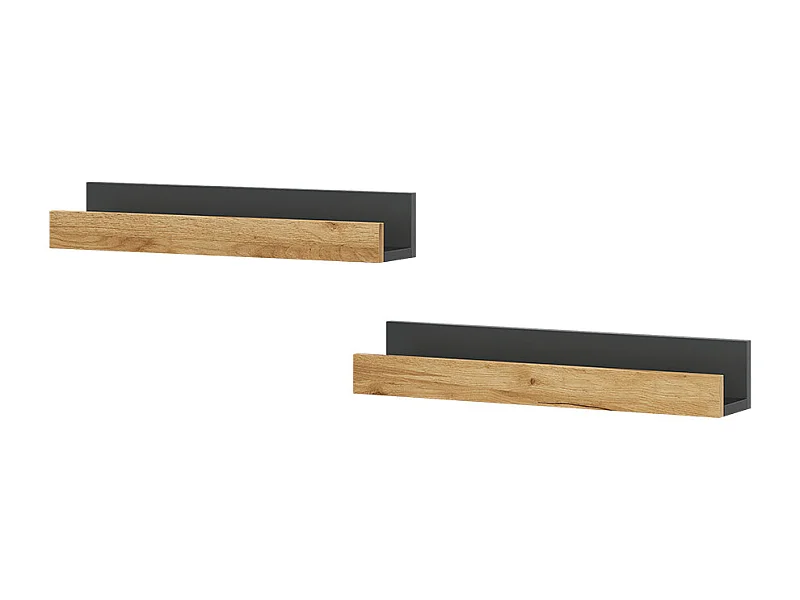 Wandregal anthrazit/goldkraft eiche 60x12x10 tomy