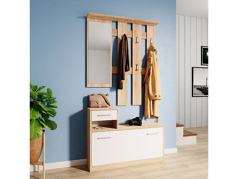 Vestiaire sonoma/blanc 100x27.8x111.6 billy