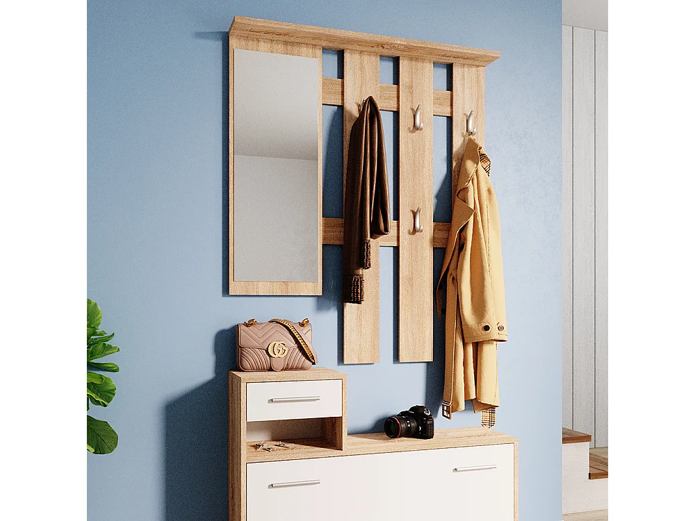 Vestiaire sonoma/blanc 100x27.8x111.6 billy