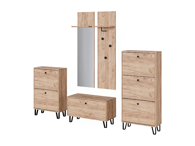 Garderobenset goldkraft eiche 36x21.6x135 siri