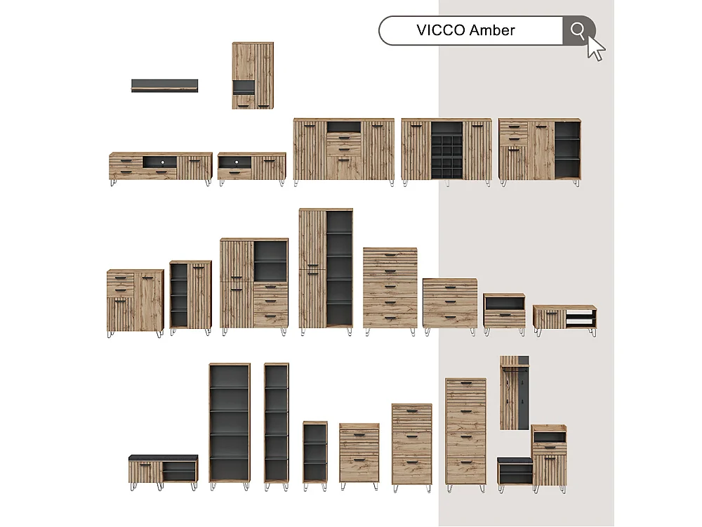 Lowboard eiche 150x38x48.5 amber