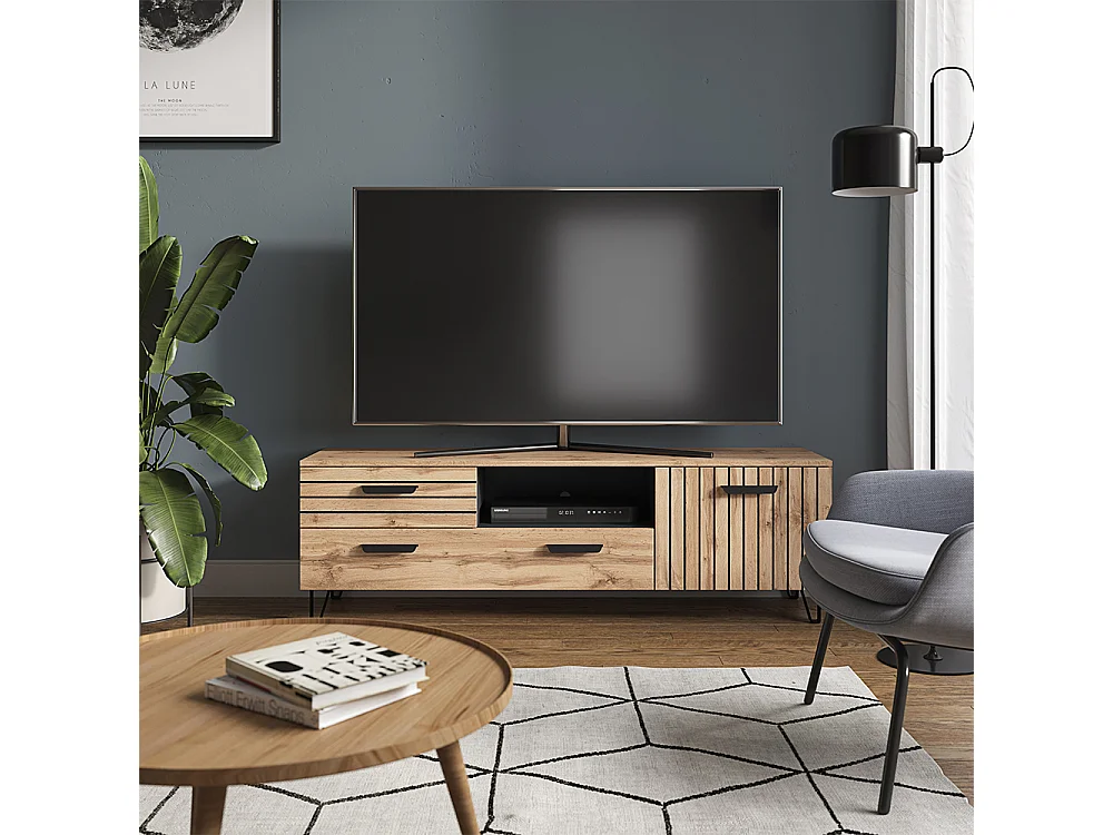 Meuble tv chêne 150x38x48.5 amber