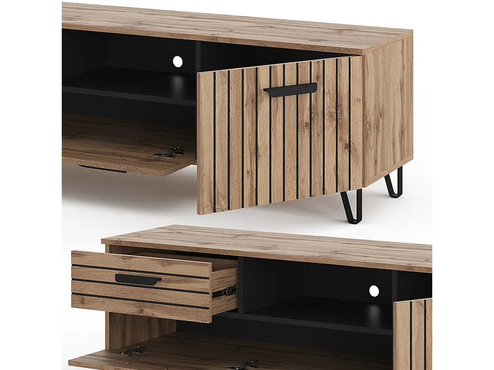 Meuble tv chêne 150x38x48.5 amber