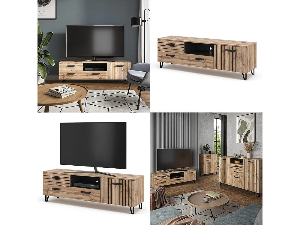 Meuble tv chêne 150x38x48.5 amber