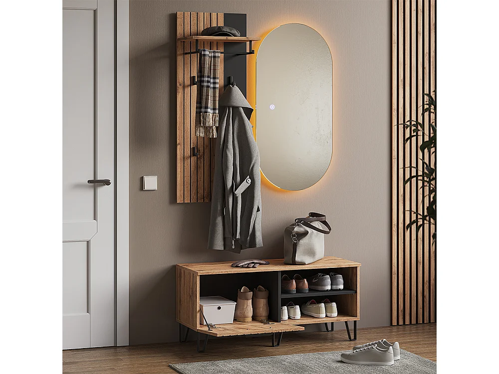 Armadio da ingresso quercia wotan 43x26.6x110 amber