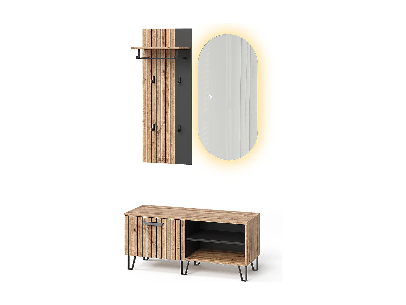Wardrobe oak wotan 43x26.6x110 amber