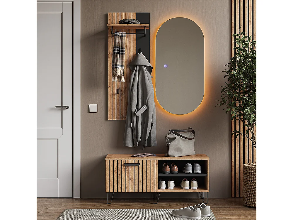 Wardrobe oak wotan 43x26.6x110 amber