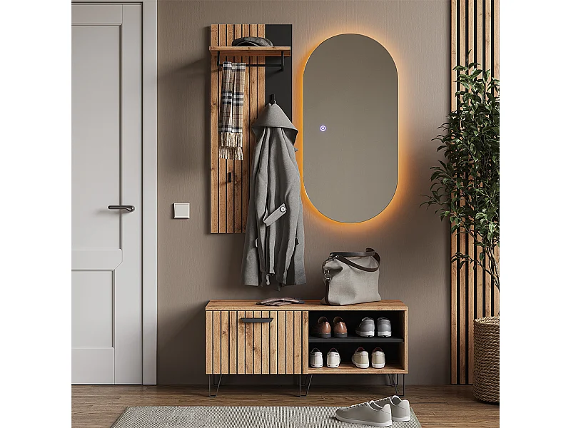 Armadio da ingresso quercia wotan 43x26.6x110 amber