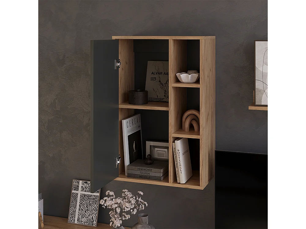 Etagère chêne doré/anthracite 50.1x28.3x78.4 berno