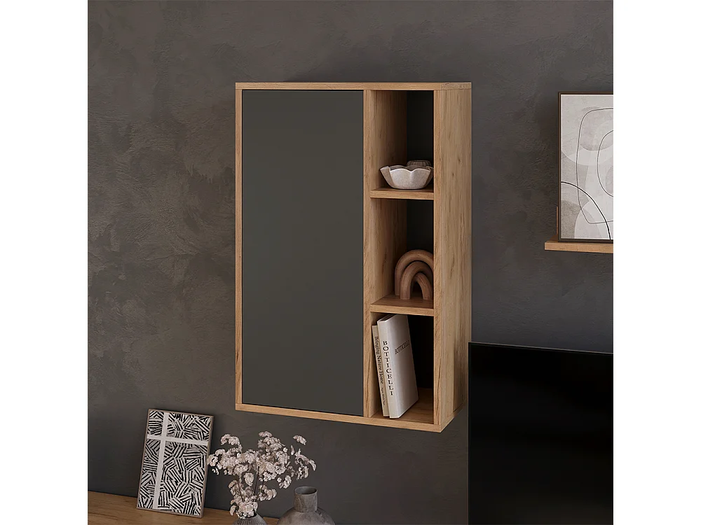 Etagère chêne doré/anthracite 50.1x28.3x78.4 berno