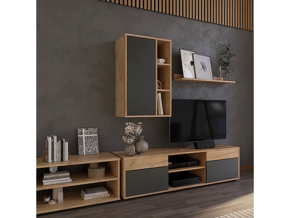 Etagère chêne doré/anthracite 50.1x28.3x78.4 berno