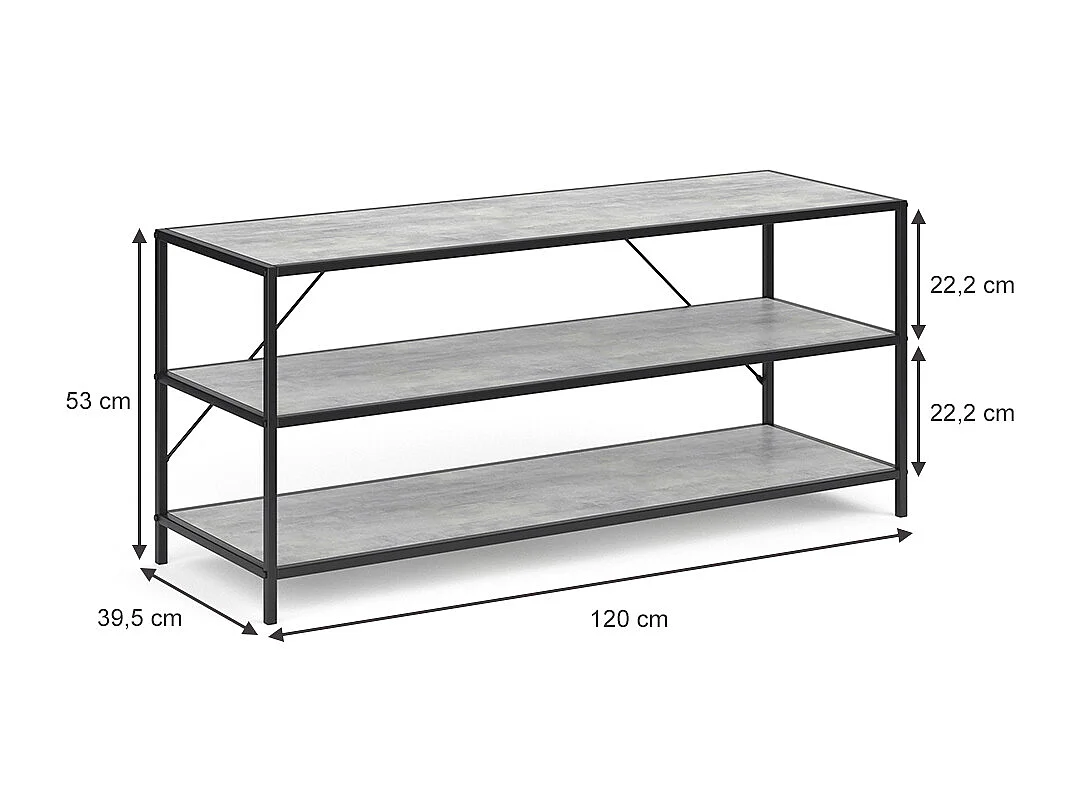 Lowboard beton 120x39.5x53 fyrk