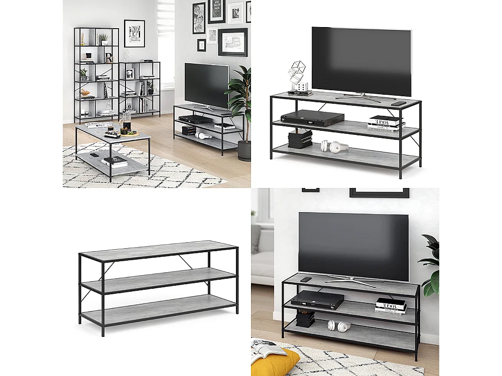 Meuble tv béton 120x39.5x53 fyrk