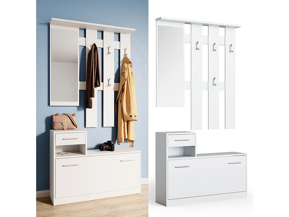 Armadio da ingresso bianco 25x100x191 billy