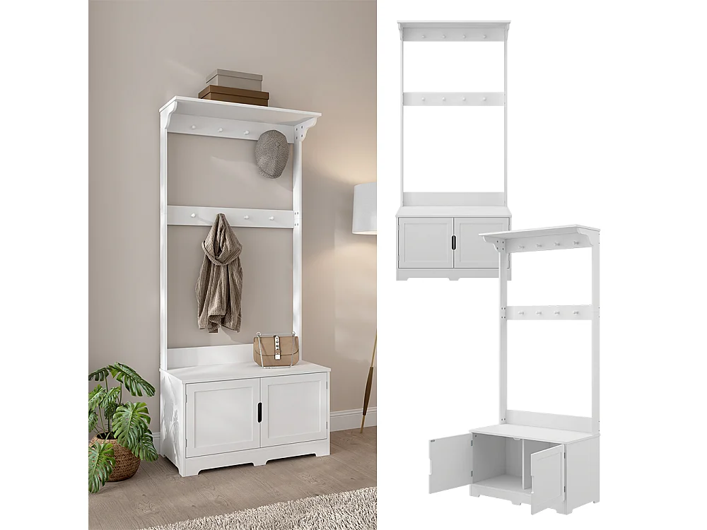 Garderobe weiß 80x40x180 lysa