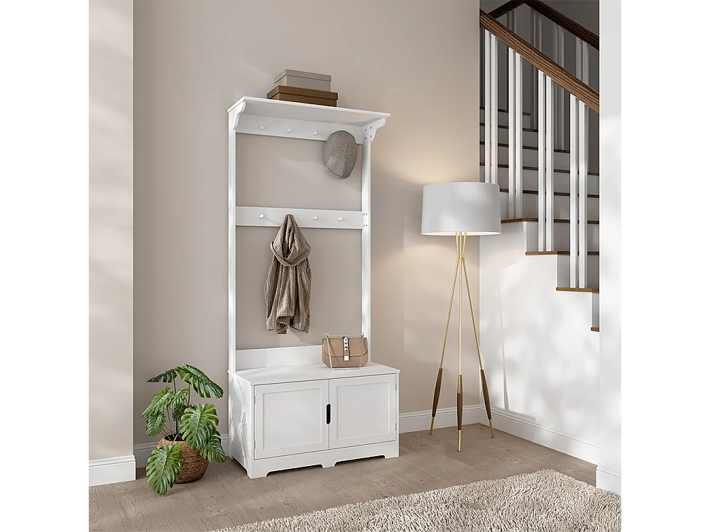 Coat rack white 80x40x180 lysa