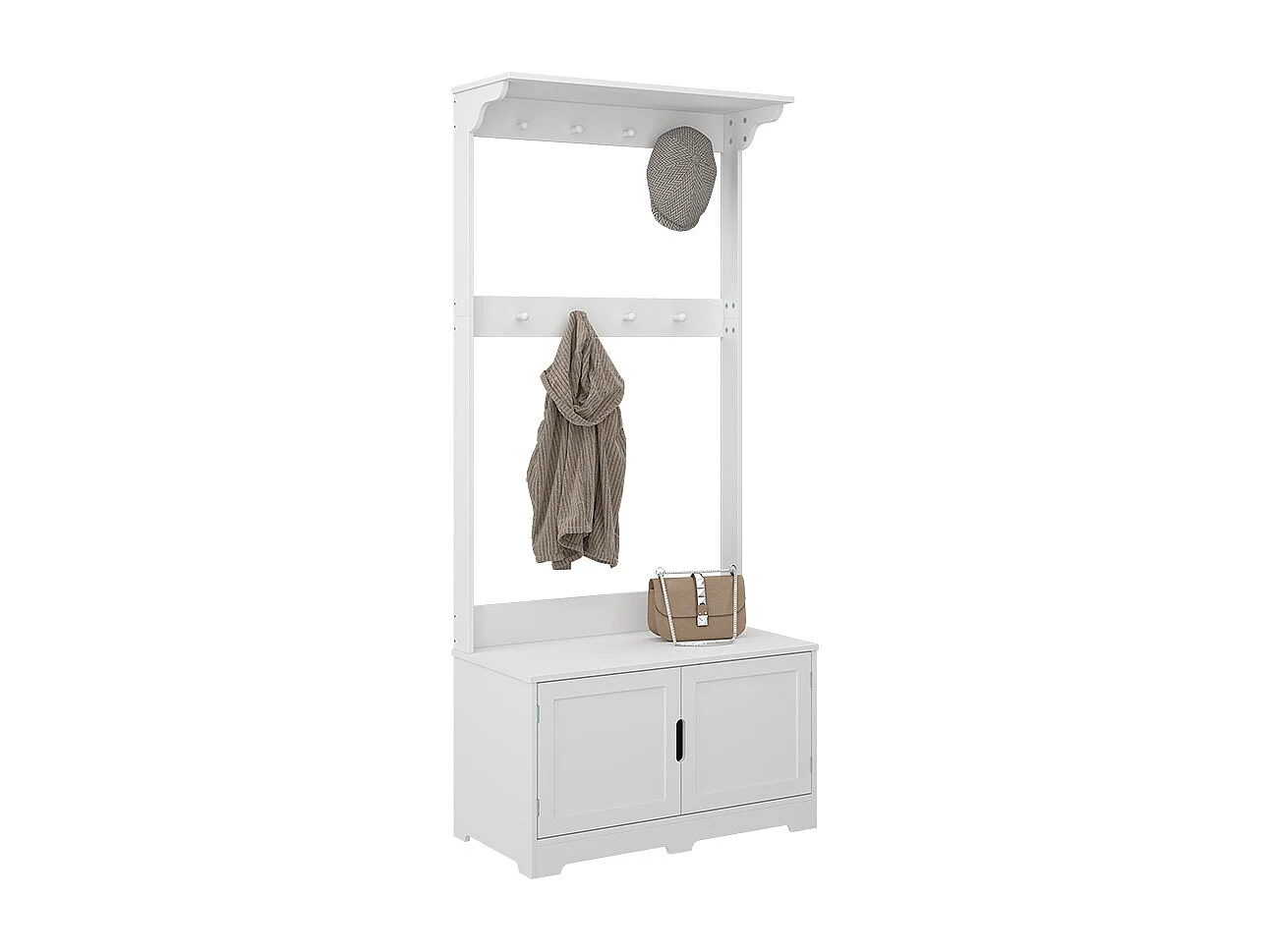 Coat rack white 80x40x180 lysa