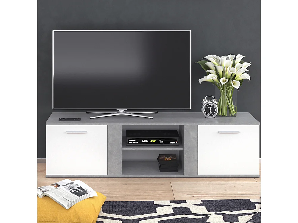 Meuble tv béton 155x40x41 novelli