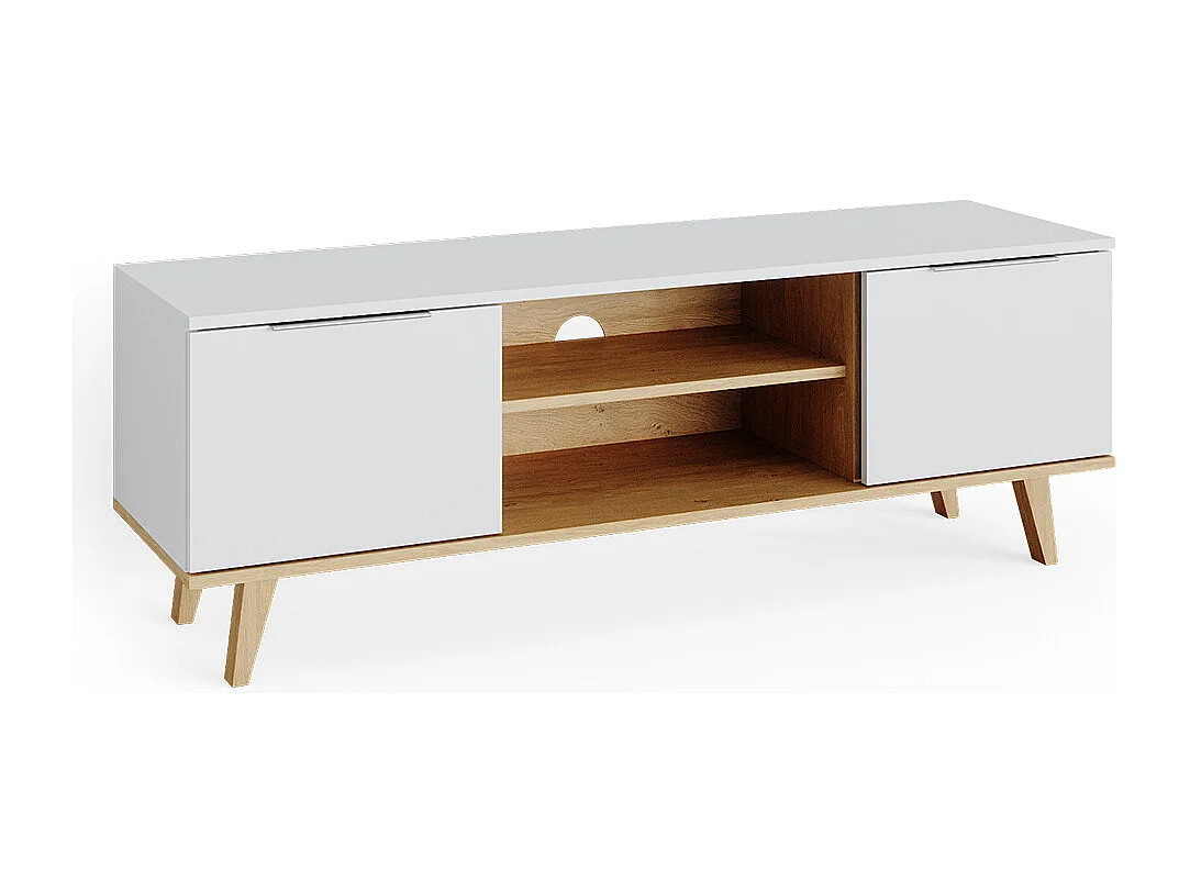 Meuble tv blanc 138x40x49 nautica