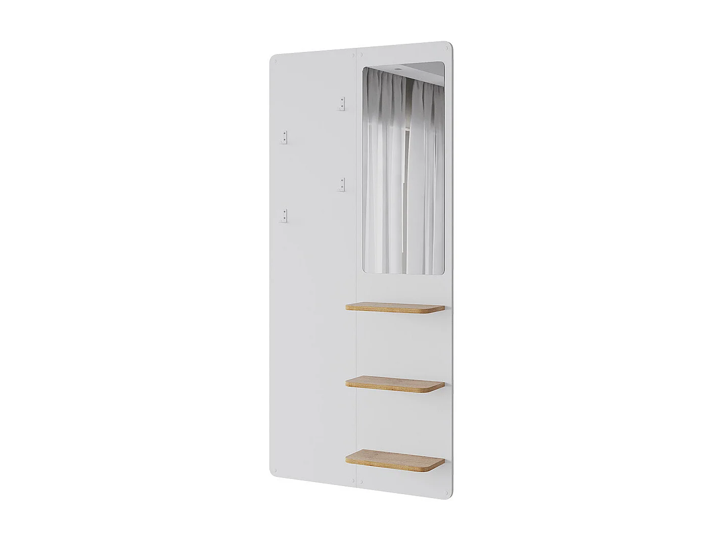 Portemanteau mural blanc/chêne 70x15x150 jochen