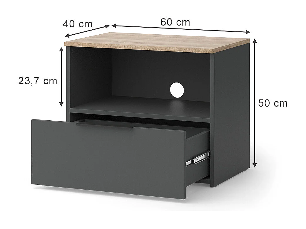 Lowboard anthrazit/sonoma 60x40x50 wido