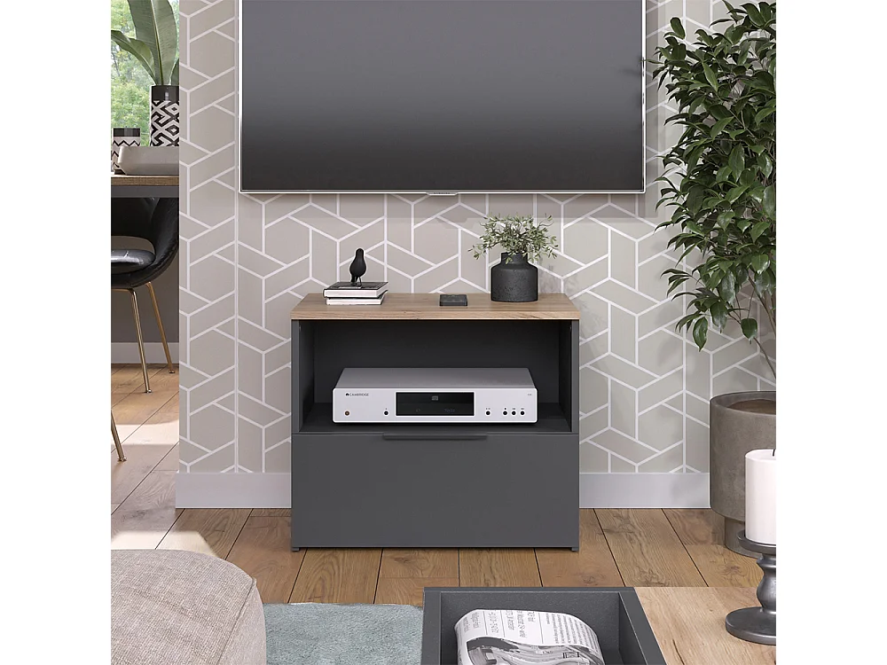 Meuble TV anthracite/sonoma 60x40x50 wido
