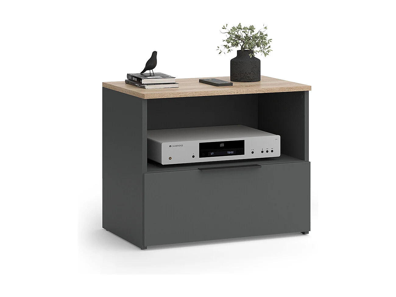 Meuble TV anthracite/sonoma 60x40x50 wido