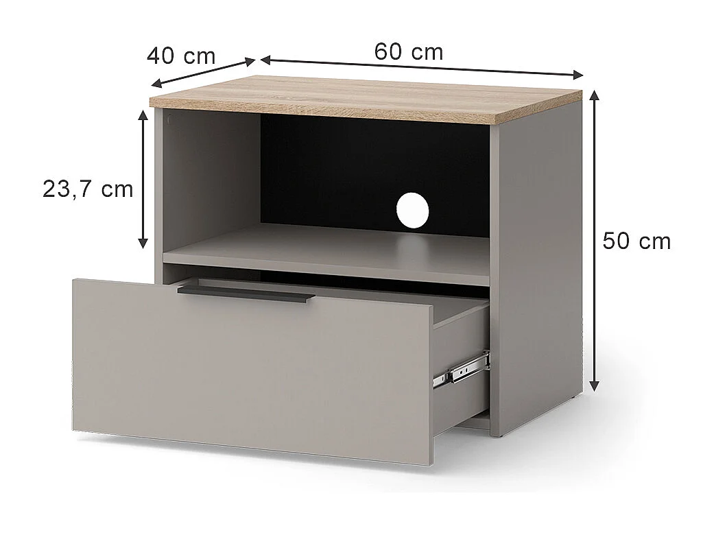 Meuble TV grège 60x40x50 wido