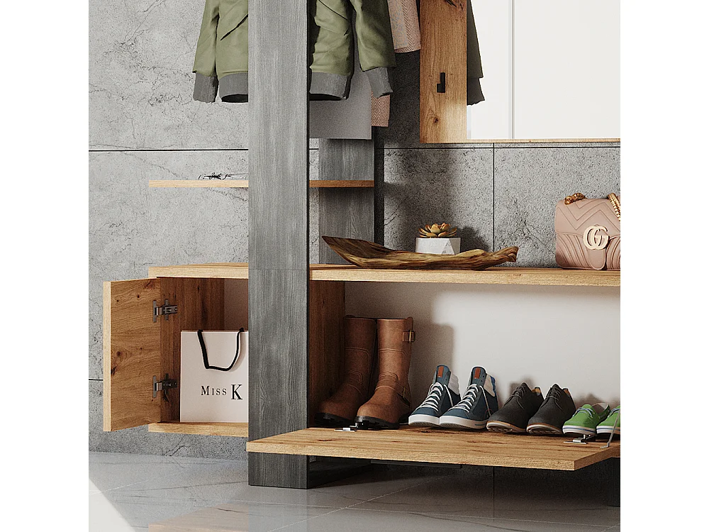 Perchero marrón 120x40x192 porto