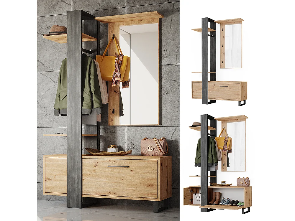 Garde-robe marron 120x40x192 porto