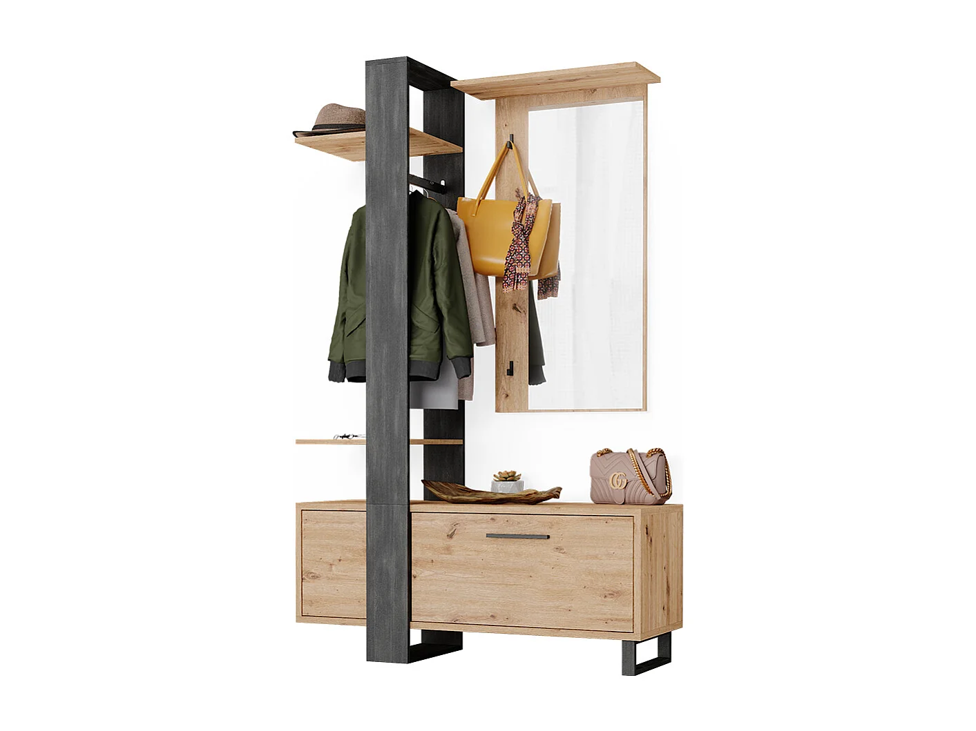 Garde-robe marron 120x40x192 porto