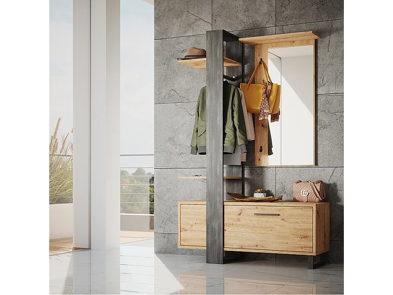 Garde-robe marron 120x40x192 porto