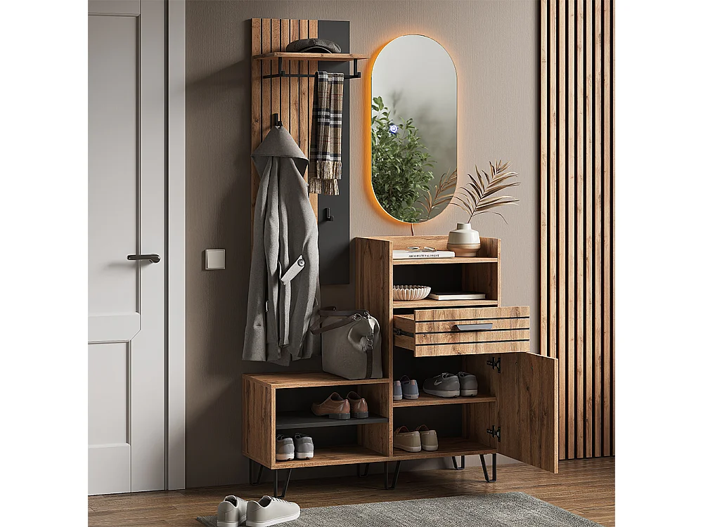 Armadio da ingresso quercia wotan 100x38x100 amber