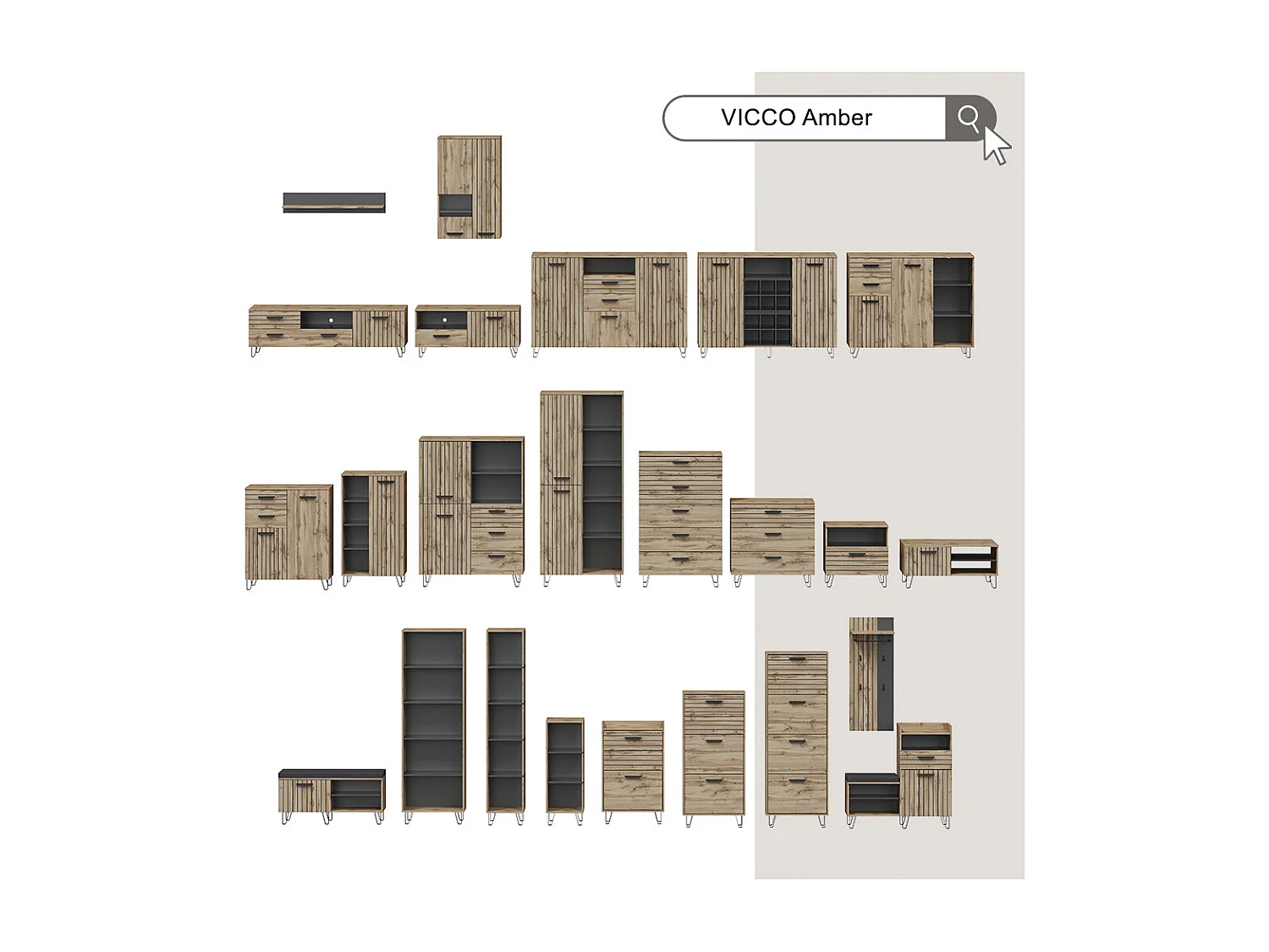 Armadio da ingresso quercia wotan 100x38x100 amber