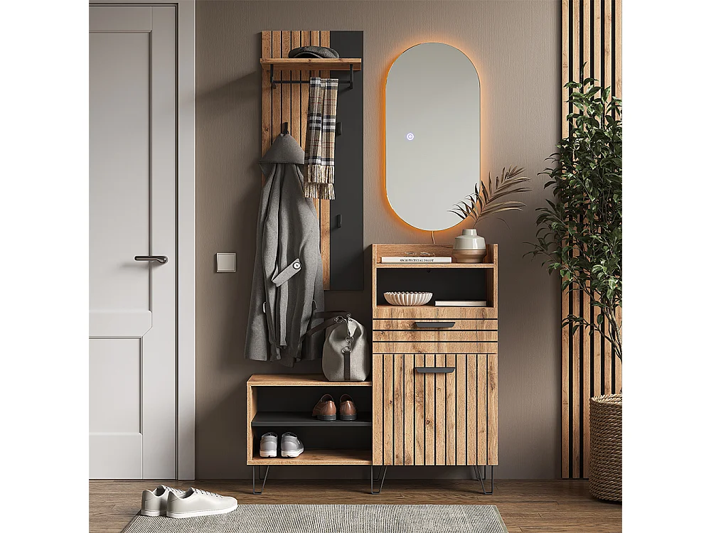 Wardrobe oak wotan 100x38x100 amber
