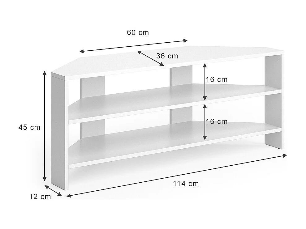 Meuble tv blanc 114x36x45