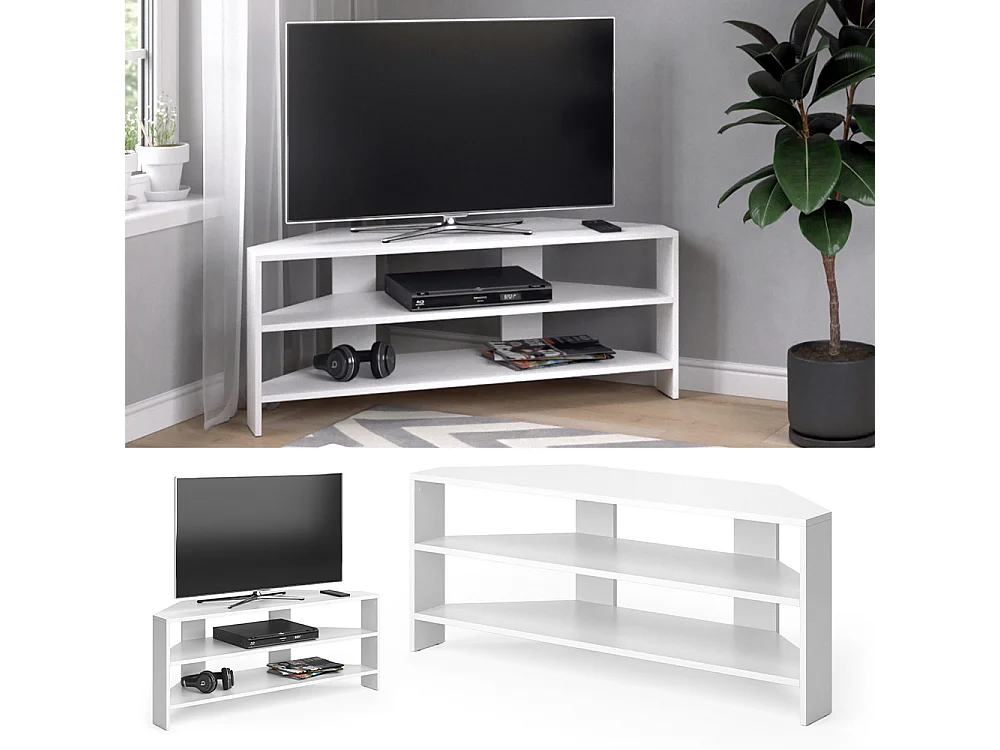 Meuble tv blanc 114x36x45