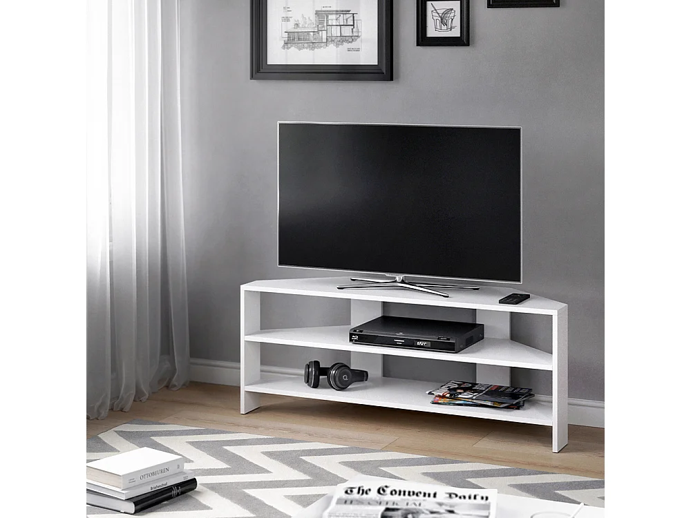 Meuble tv blanc 114x36x45