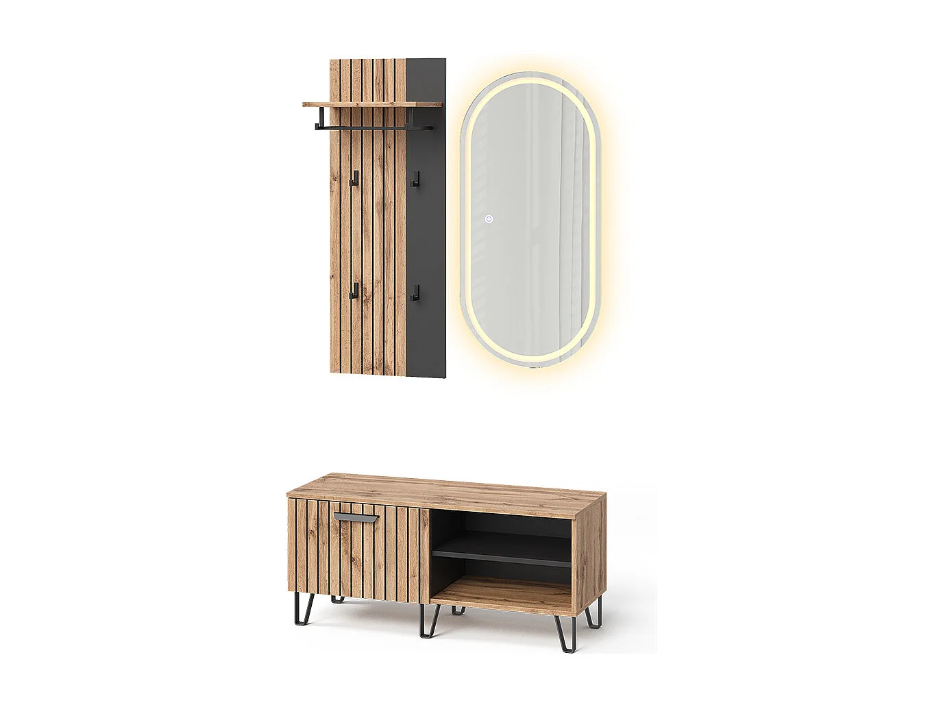 Wardrobe oak wotan 100x38x100 amber