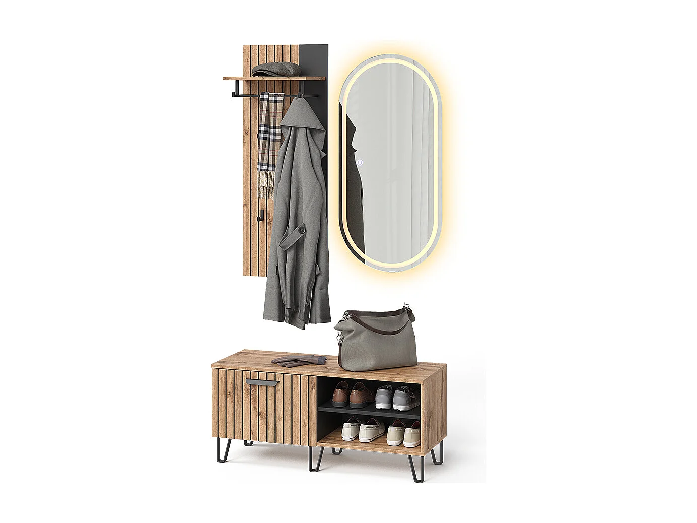 Wardrobe oak wotan 100x38x100 amber