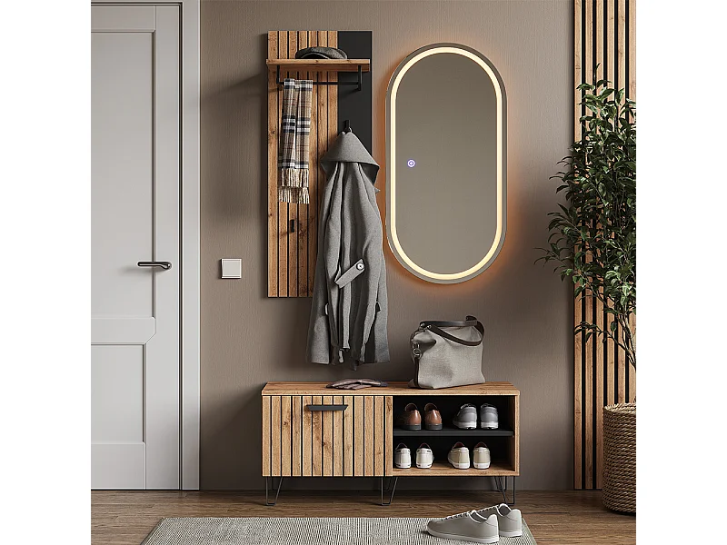 Armadio da ingresso quercia wotan 100x38x100 amber