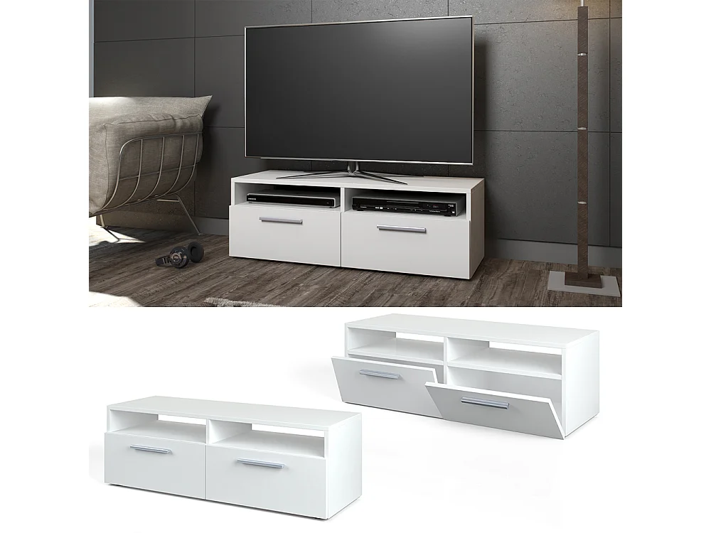 Meuble tv blanc 95x33.2x38 diego