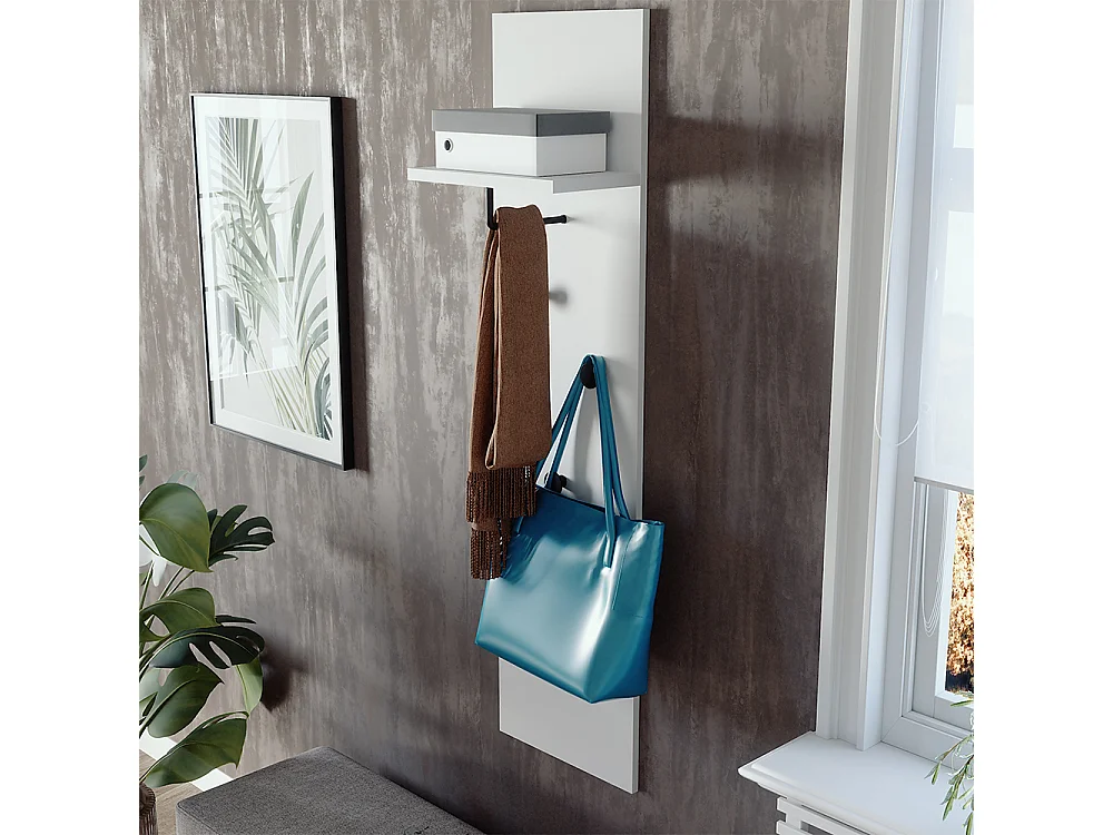 Appendiabiti da parete bianco 36x21.6x135 siri