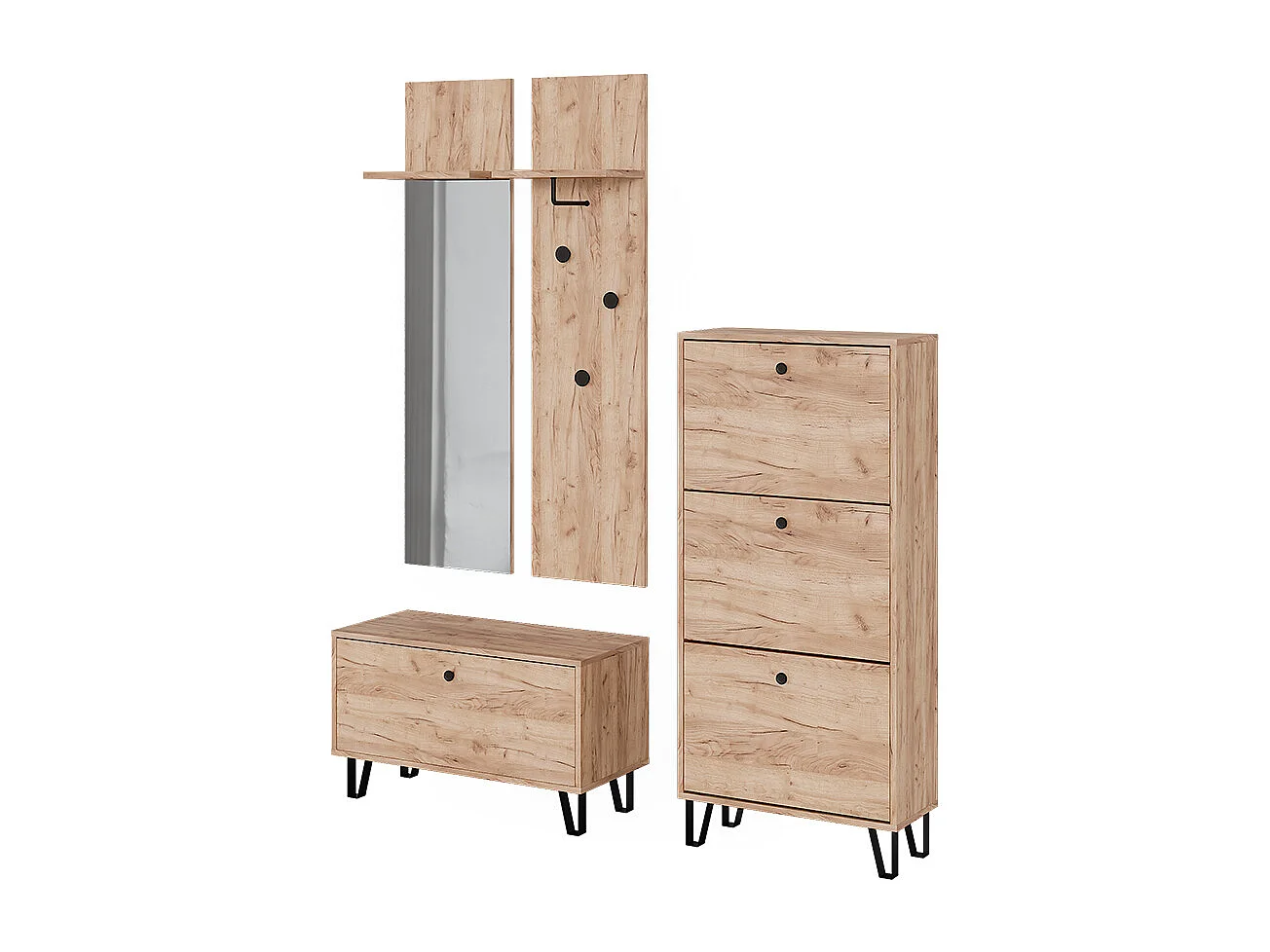 Ensemble de vestiaires  chêne de force doré 36x21.6x135 siri