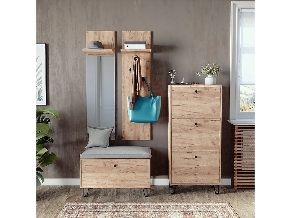 Ensemble de vestiaires  chêne de force doré 36x21.6x135 siri