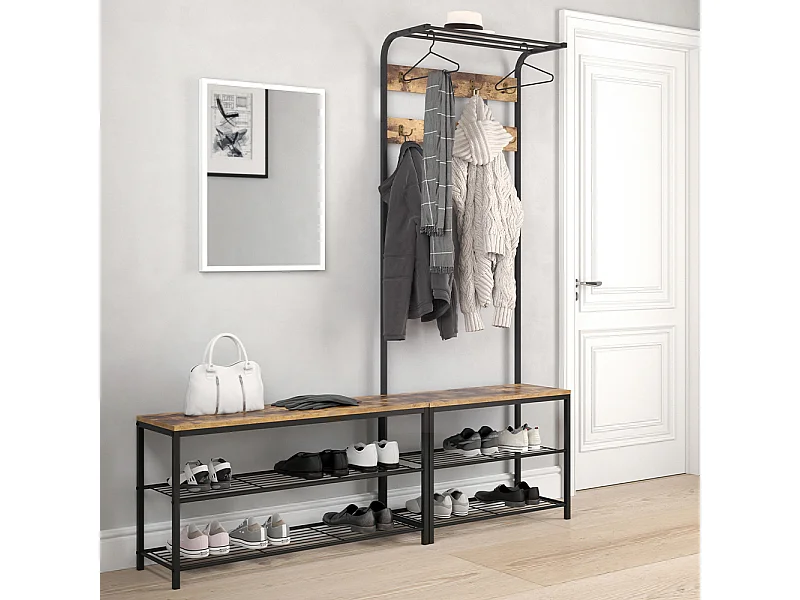 Perchero madera antigua 70x30x190 fyrk